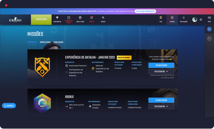 GamersClub Missions page